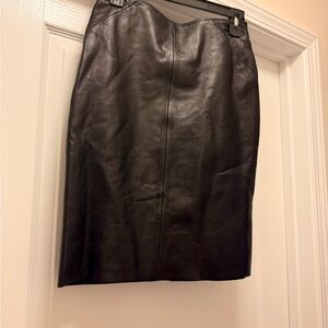 Moda International Dark Leather Pencil Skirt